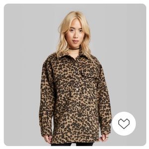 Cozy Brown & Black Leopard Shacket - Wild Fable - S/M